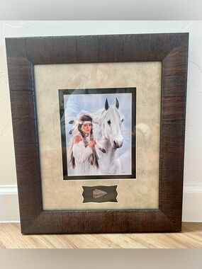 Maija “Blue Velvet” Framed 1995 Print W/Arrowhead Native American Art 13x15”